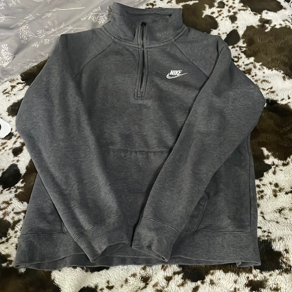 Grey half zip nike hoodie